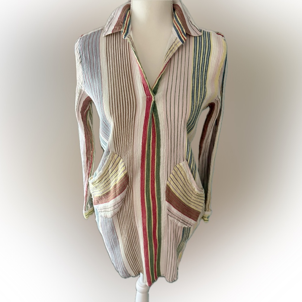 ivy jane Striped Multicolor V-Neck Tunic
